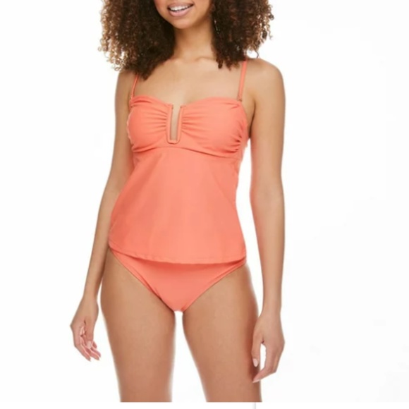 XL Time & Tru Coral Tankini halter swim top - Picture 14 of 14